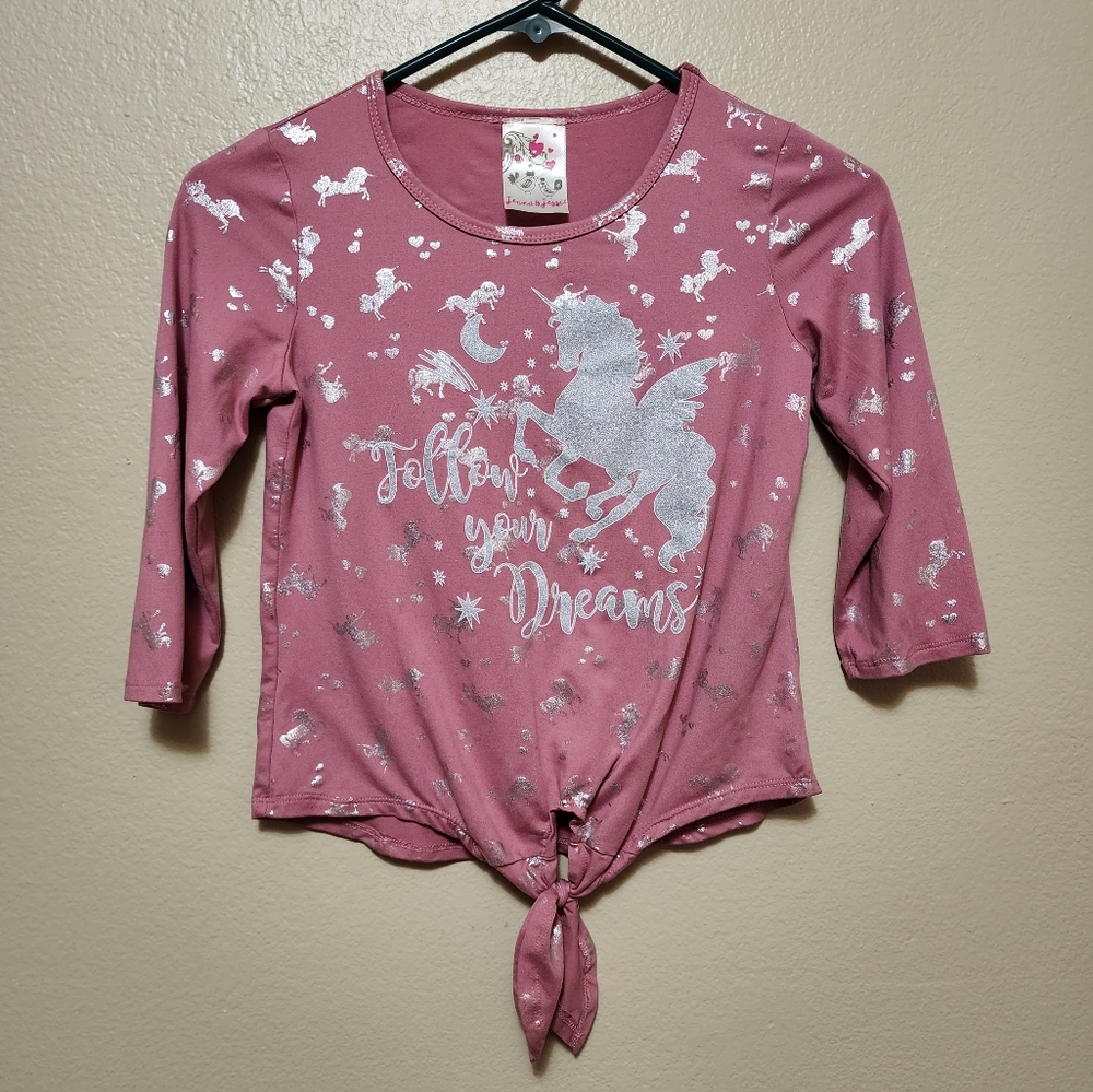 Unicorn Graphic Long Sleeve Blouse